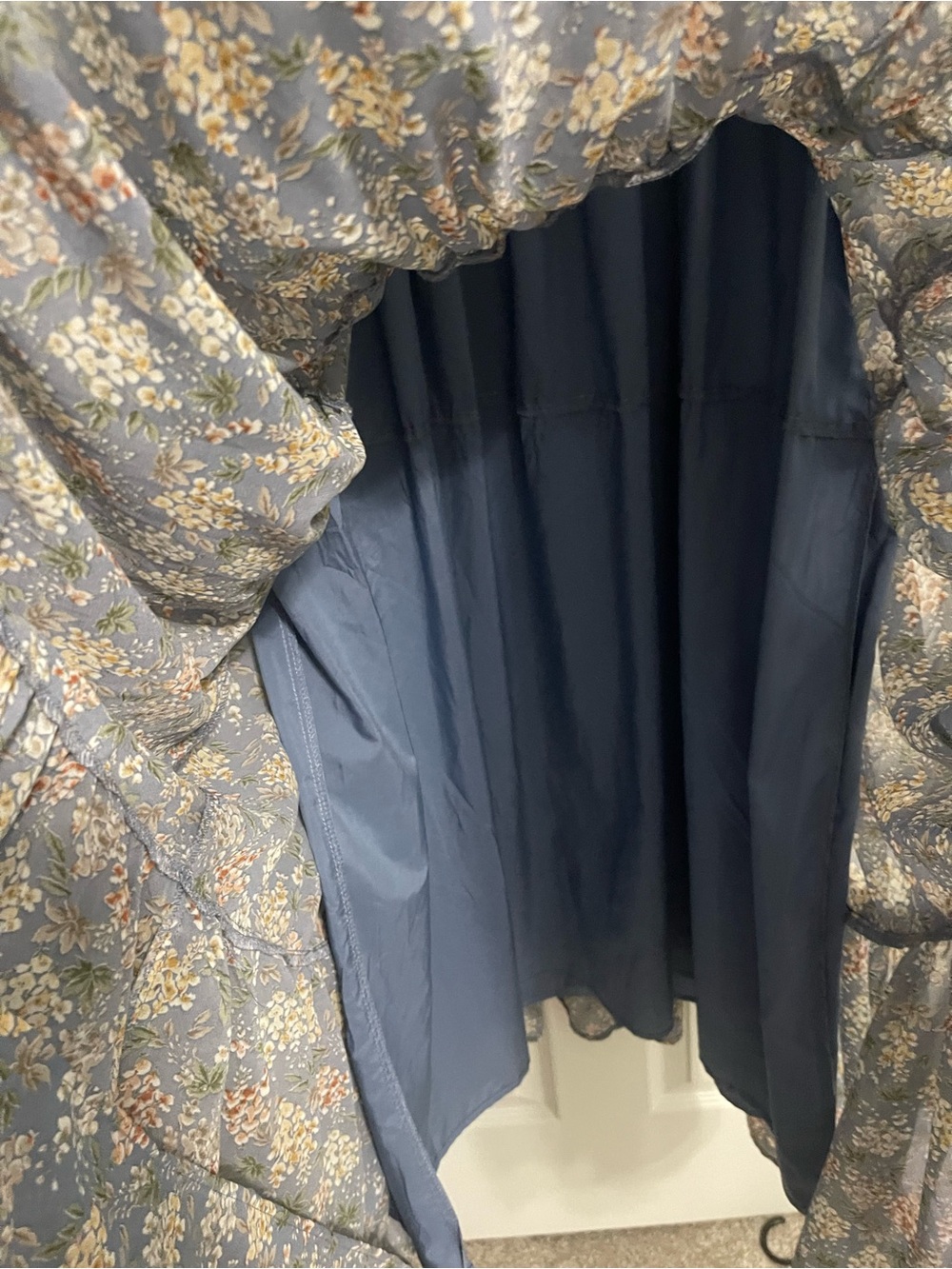 Women’s Mikarose Dusty Blue Floral Tiered Dress - Picture 4 of 7
